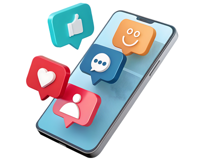 smartphone displaying social media icons including like comment and happiness representing 5 ways to connect online